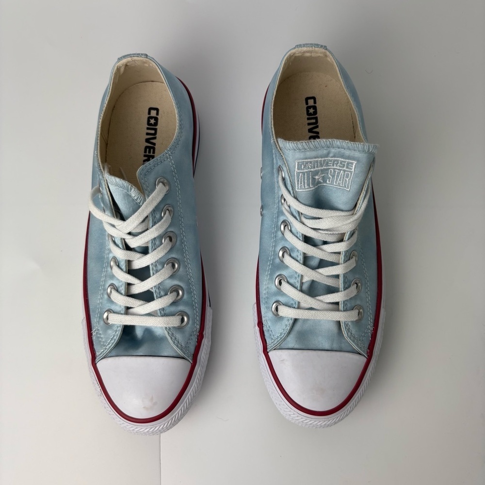 Converse Chuck Taylor All Star Sheen Wash Satin Polar Blue Low Tops - Picture 2 of 7